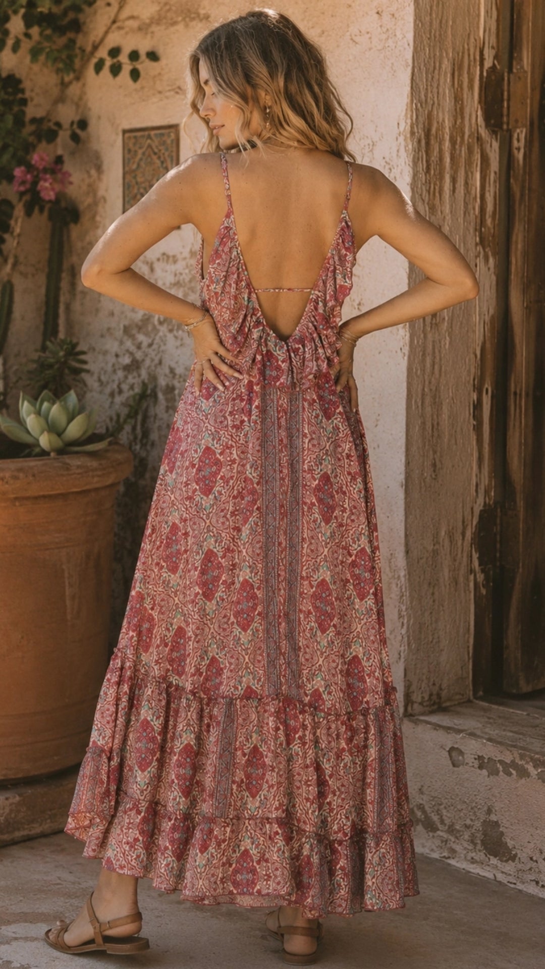 Vesta V Neck Maxi Dress