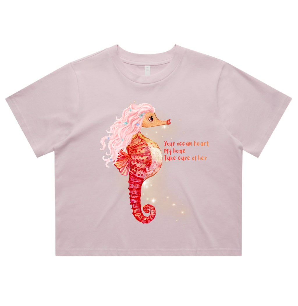 Ocean Heart (Australian Marine Conservation Society) Boxy Crop T-shirt