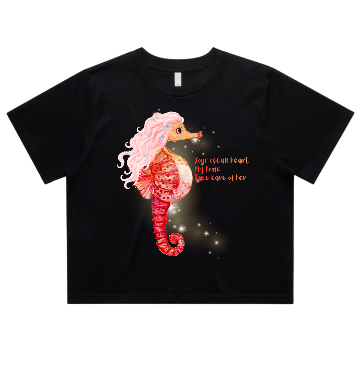 Ocean Heart (Australian Marine Conservation Society) Boxy Crop T-shirt