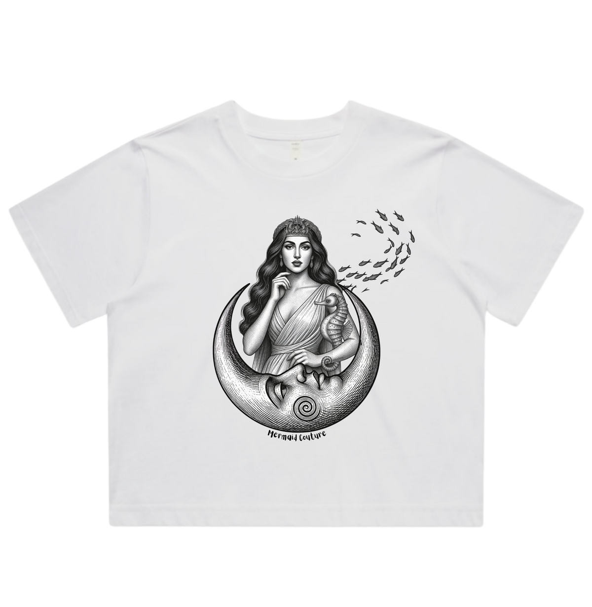 Moon Mermaid Boxy Crop T-shirt