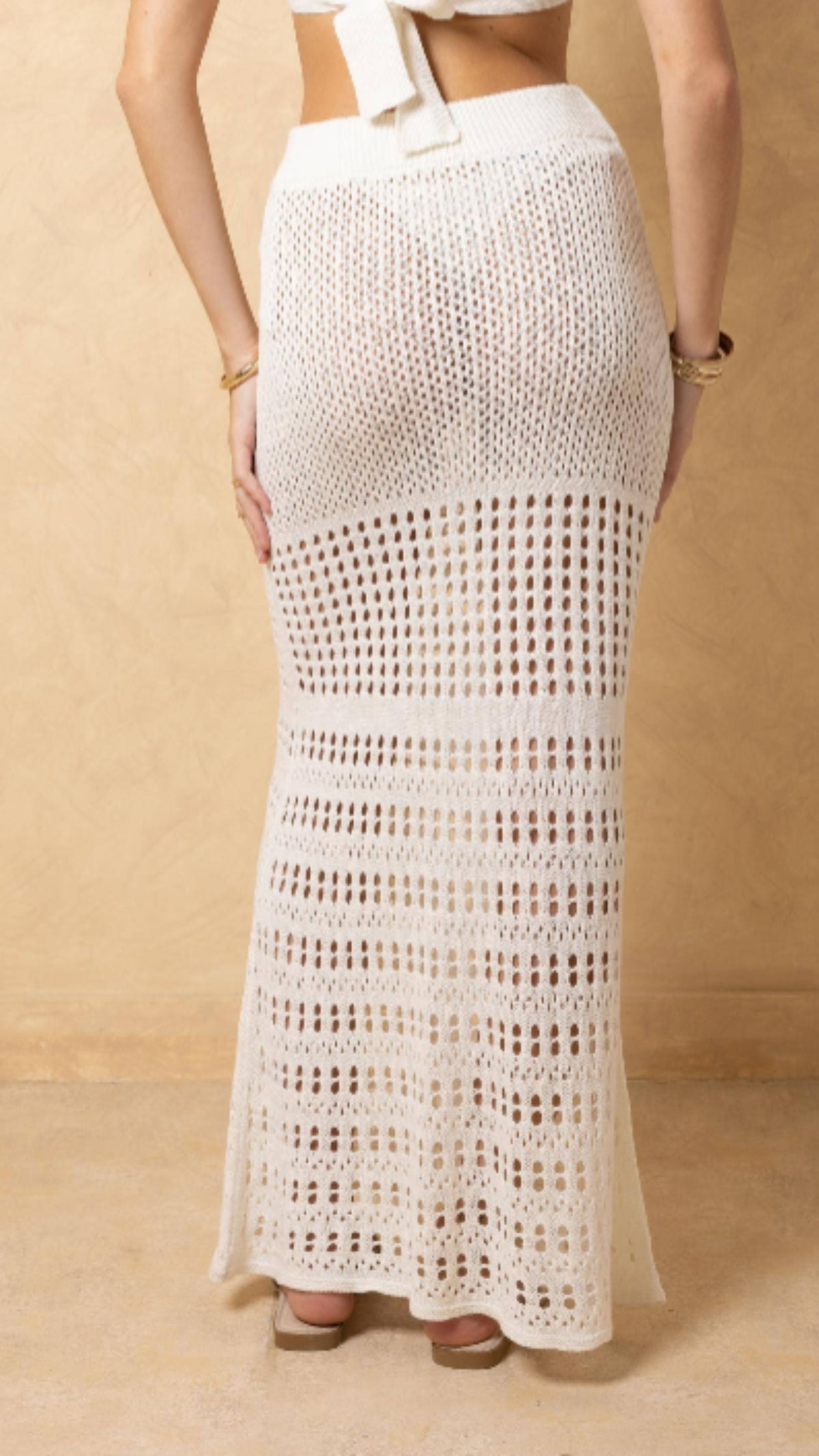 Oceanne Cotton Crochet Maxi Skirt