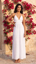 Lumira Cutout Halter Cotton Maxi Dress