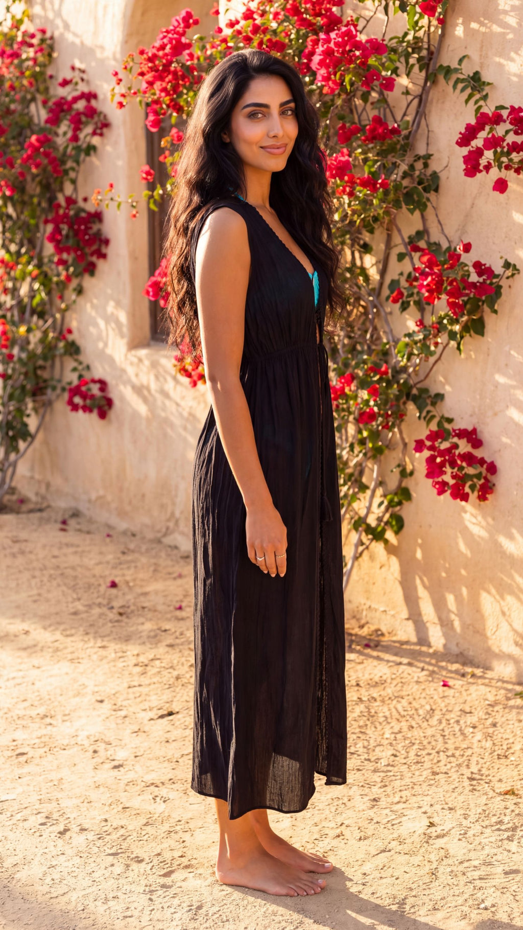 Sonnet Tie-Front Cotton Maxi Cover-Up