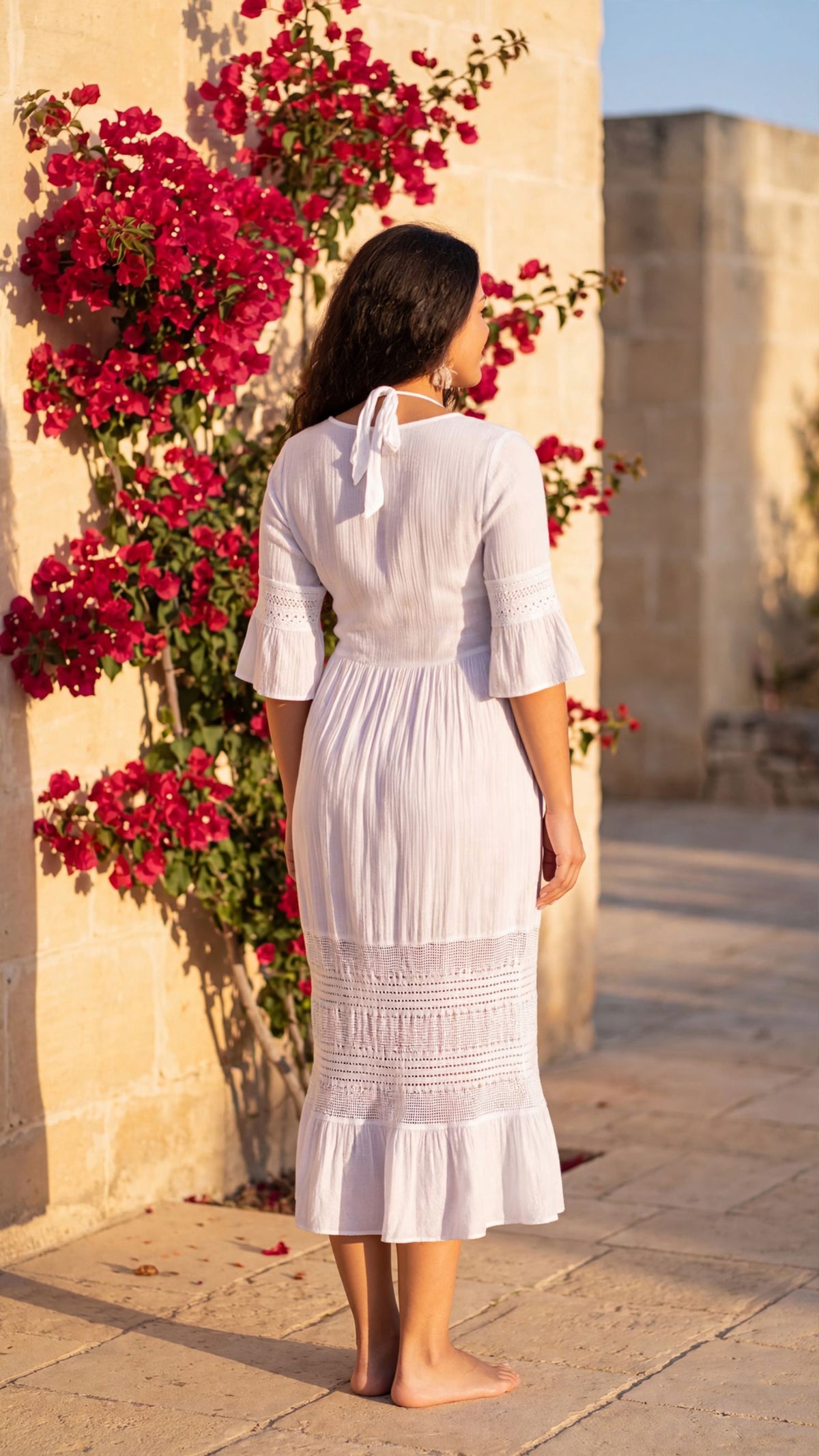 Rivara Tie-Front Crochet Maxi Cover-Up