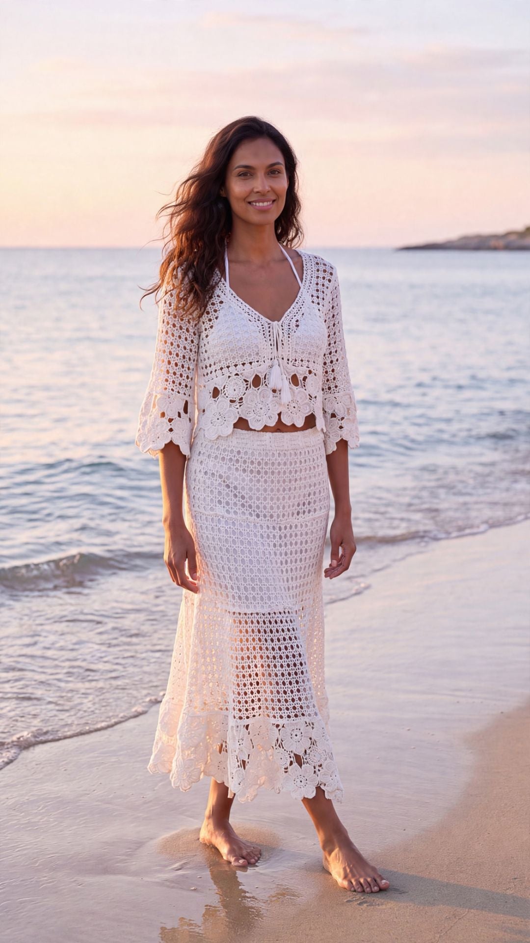 Alabastro Mare Top and Skirt Set