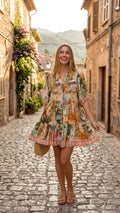 Positano 3/4 Sleeve Mini Dress