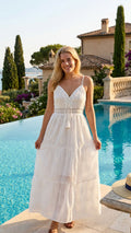 Bianca Silhouette V Neck Maxi Dress