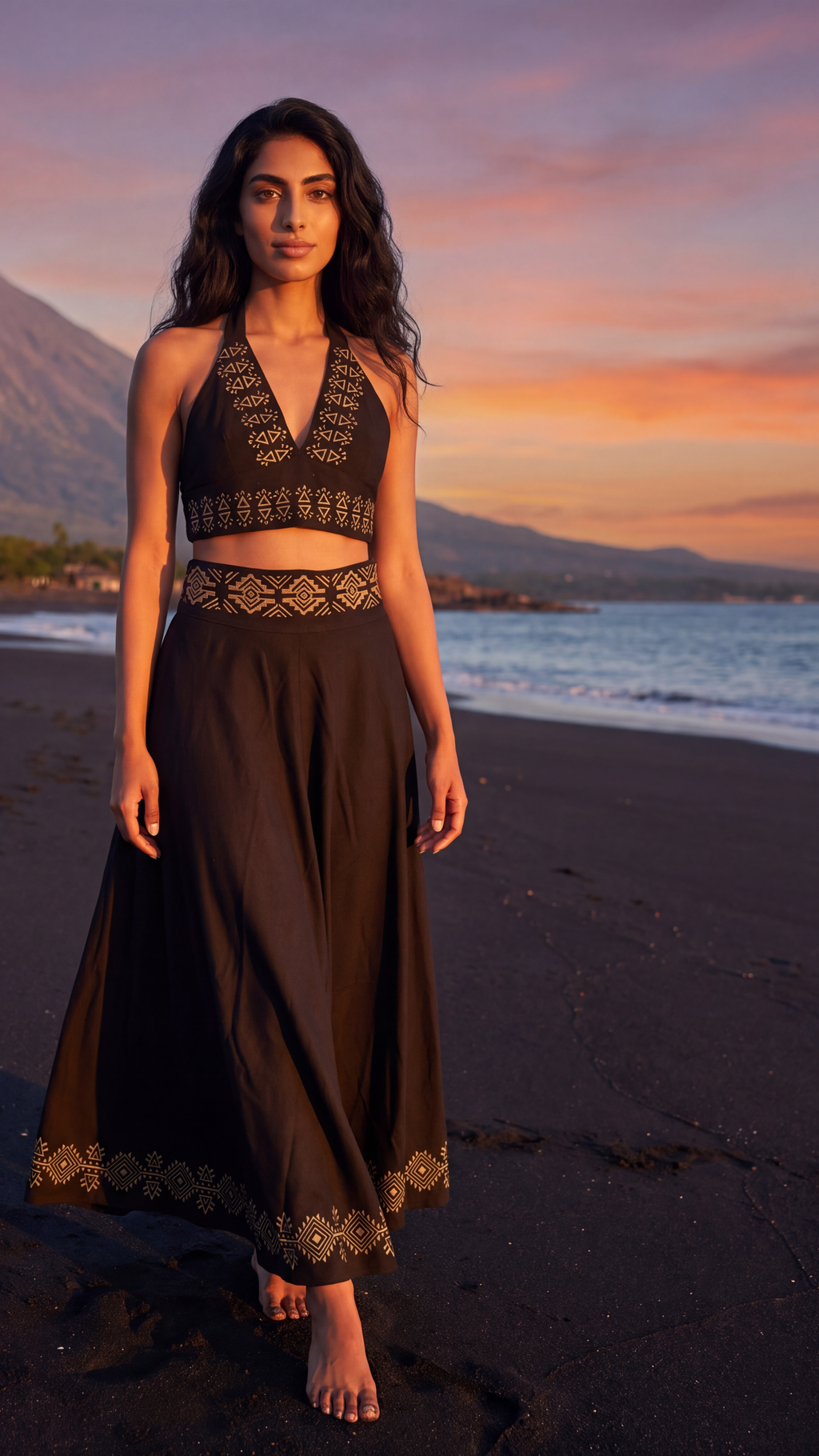 Wednesday Crop Top and Maxi Skirt Set
