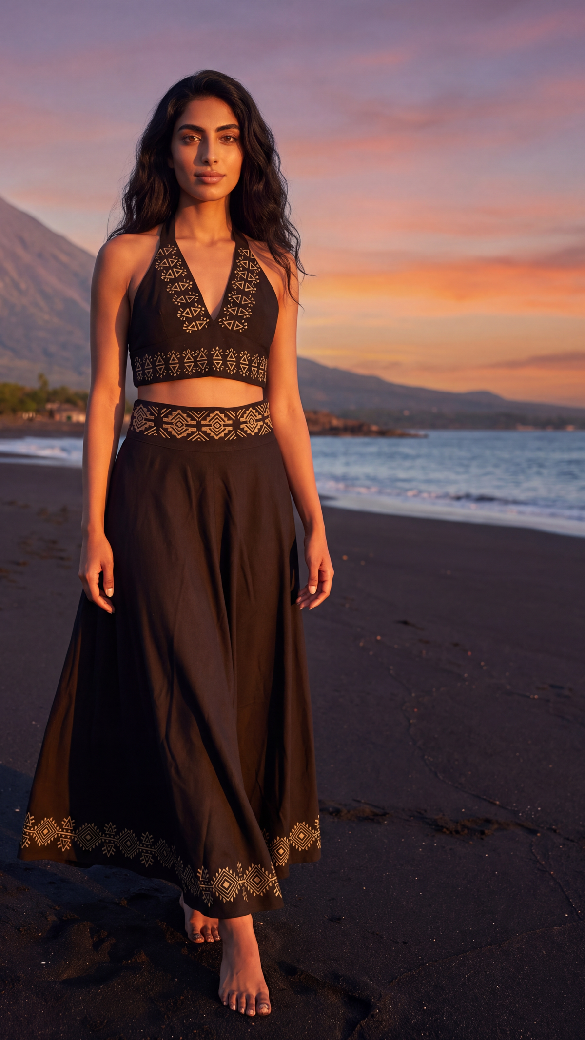 Wednesday Crop Top and Maxi Skirt Set