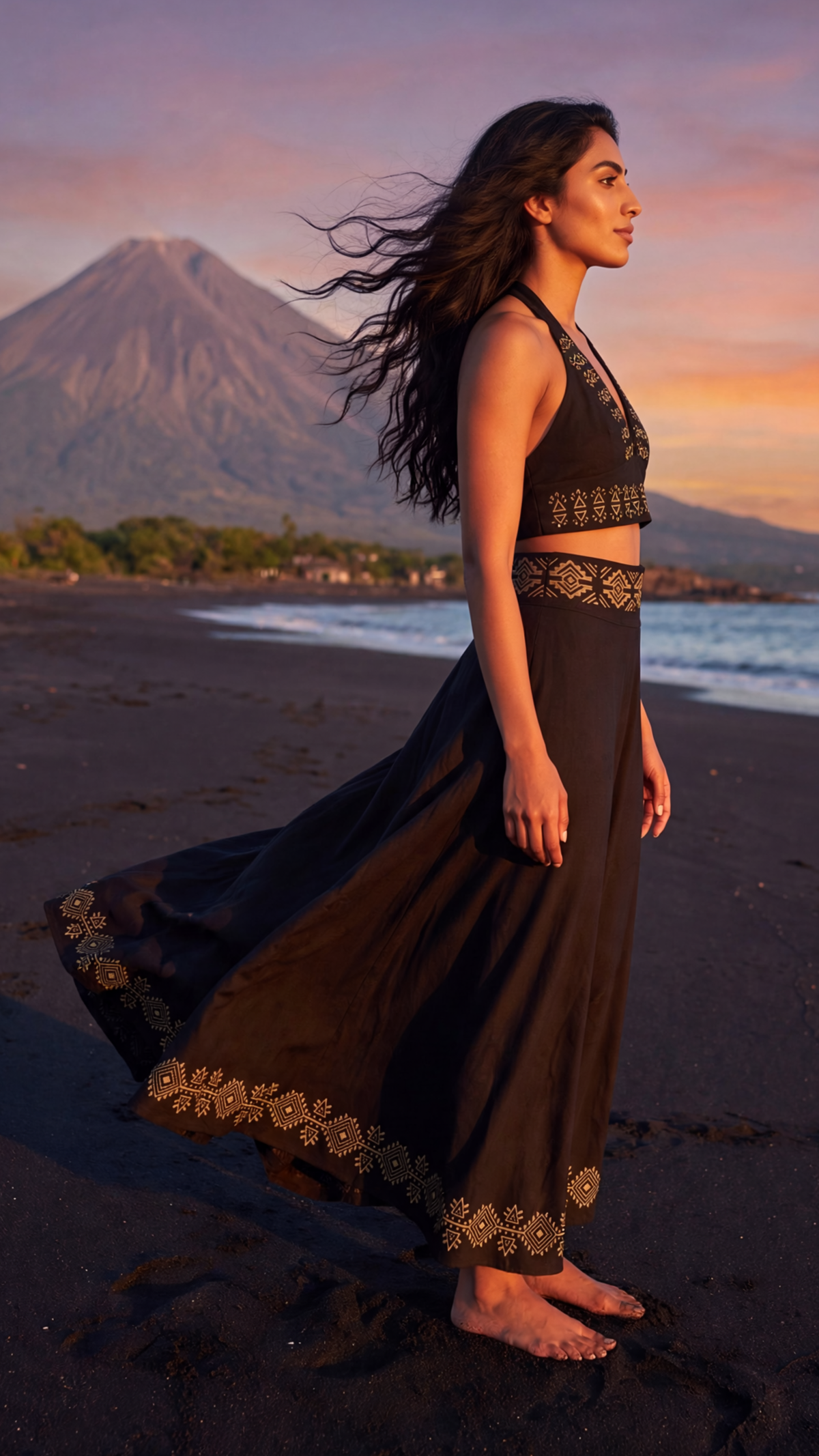 Wednesday Crop Top and Maxi Skirt Set