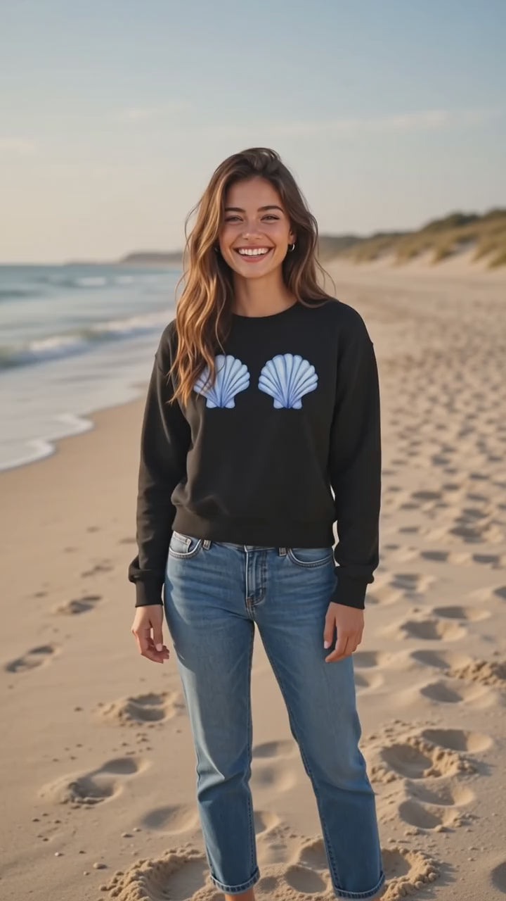 Something Blue Cropped Cosy Jumper