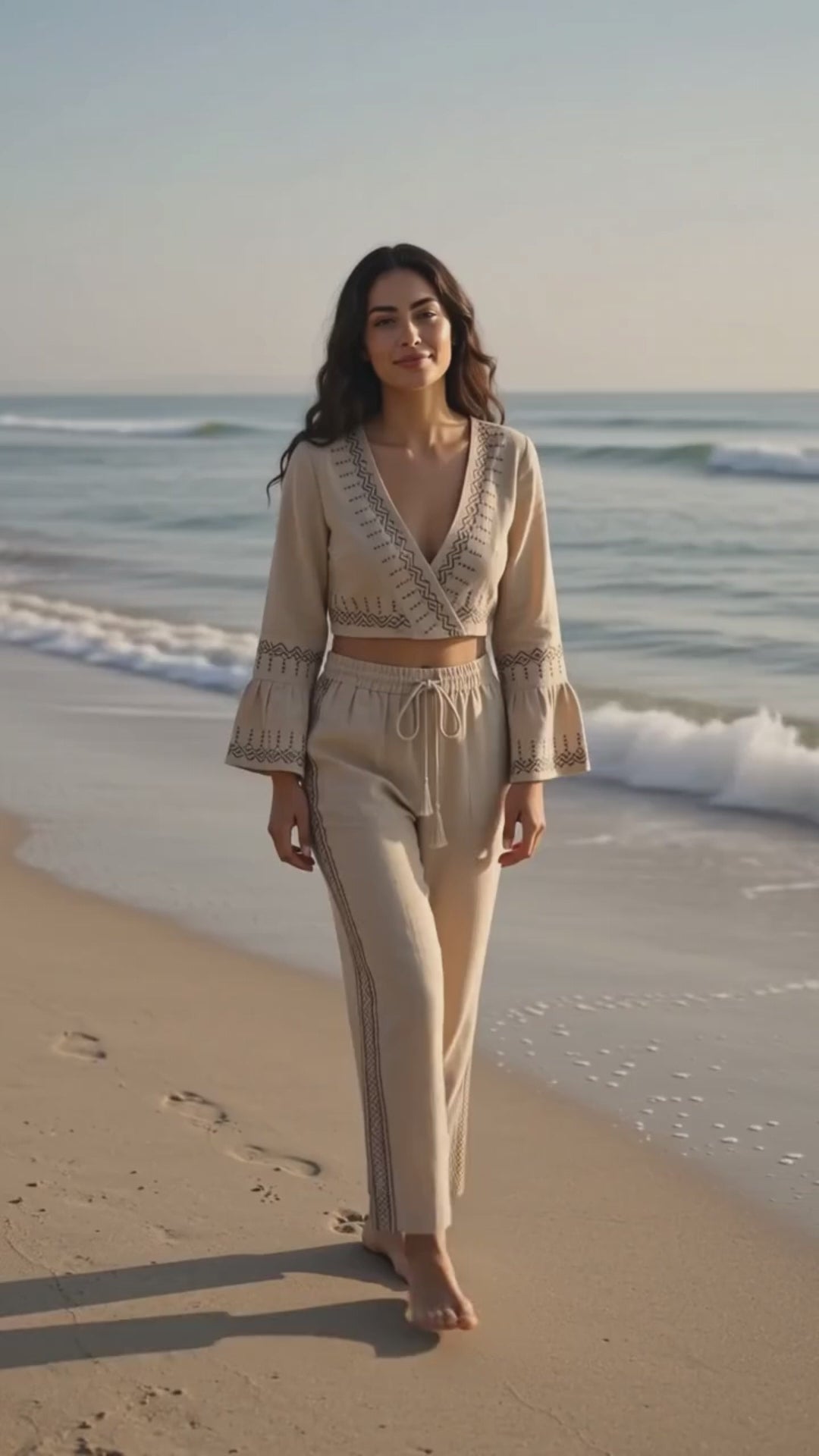 Freya Wrap Crop and Pant Set