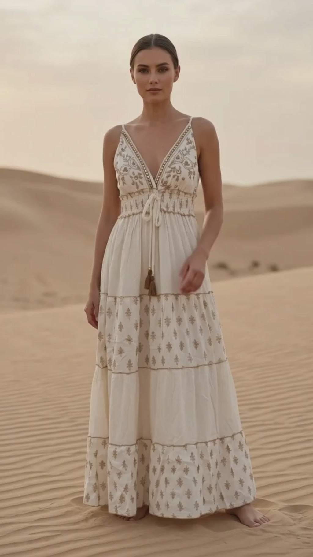Gaia V-Neck Maxi Dress